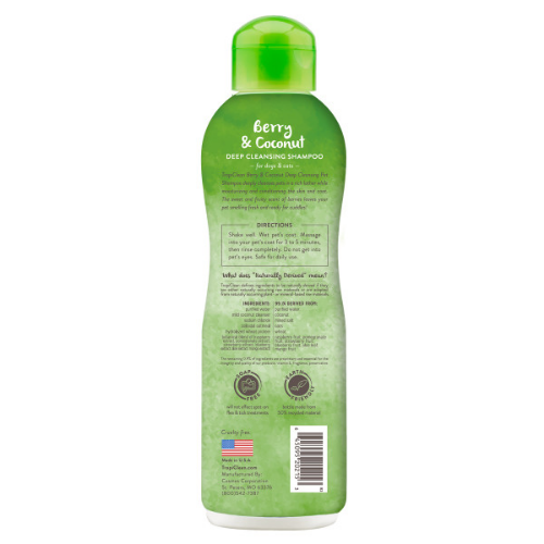 TropiClean Berry & Coconut Deep Cleansing Shampoo for Pets, 20oz 2